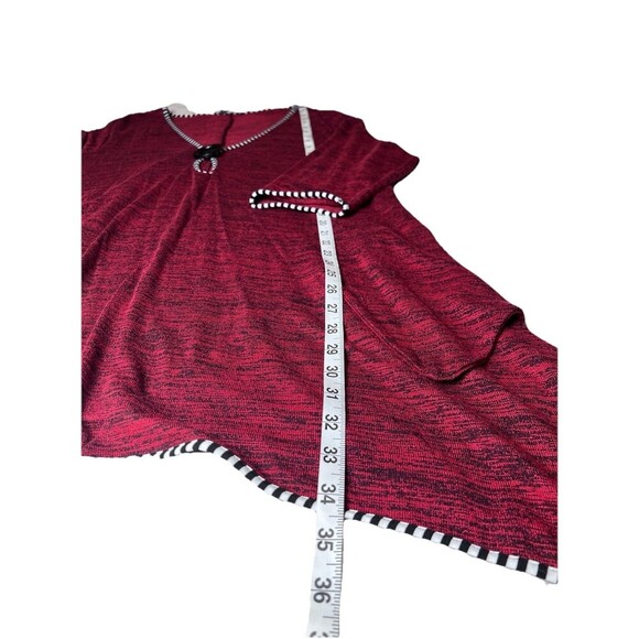 Aster by Firmiana Plus Size 3X Tunic Top Contrast Trim Asym Hem Lagenlook Boho - Picture 8 of 11